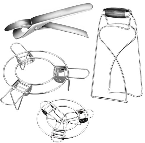 Soporte telescópico multifuncional plegable de acero inoxidable para olla a presión eléctrica, freidora de aire, olla a presión con pinza para platos calientes y agarrador de platos