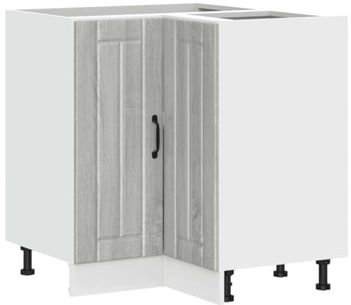 vidaXL Küchen-Eckunterschrank Lucca Grau Sonoma Holzwerkstoff, Eckunterschrank, Küchenschrank, Küchen-Eckunterschrank, Eckunterschrank für Küche
