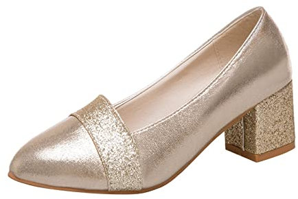 Womens Court Sandals Round Toe Low Heel Chunky Bridal Wedding Party Pump Shoes Gold Kitten Heels Size 6 Closed Toe Block Heel Slip on Ladies Sandals
