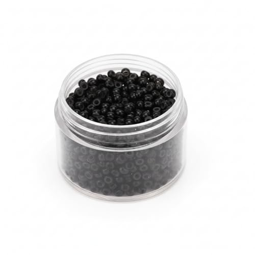 1000 Stück Nano Ringe mit Silikon 3,0 mm | Unsichtbare Microrings für Haar Extensions, Schwarz | Ringverkleinerer zum Schutz vor Haarbruch, für Profis,Heimgebrauch