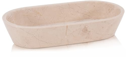 Radicaln Cuenco de masa de mármol de 25,4 cm, hecho a mano, para mesa de entrada, cuenco decorativo ideal para dulces y plato de velas para decoración del hogar
