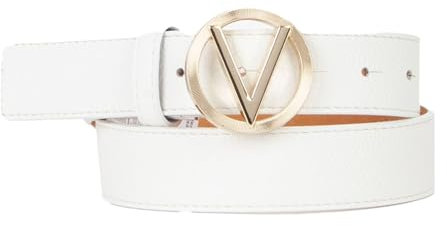 Valentino Damen Hampton Gürtel, Weiß/Gold, Small