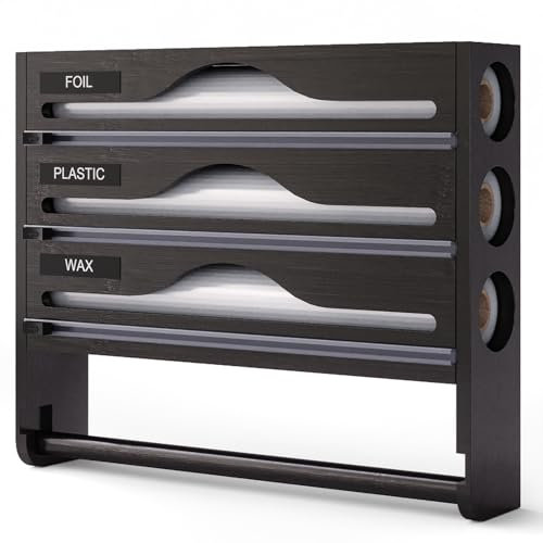 Distributeur Aluminium Et Film Alimentaire avec Porte Sopalin Cuisine, Distributeur Film Alimentaire avec Coupeur, Derouleur Papier Alimentaire Sopalain, Film, Alu, Papier De Cuisson A,Three-Gang