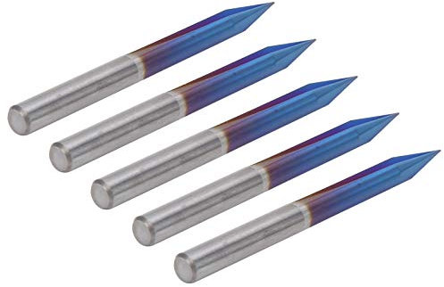 CNC -Router -Bits, Gerade Router -Bits 5pcs 2 Flöten Gerade Grooves V Bit Gravurwerkzeuge CNC Router Bit 4mm Schaftschneider für Acrylholz MDF Edelstahl 4 X 0,3 X 30 Mm