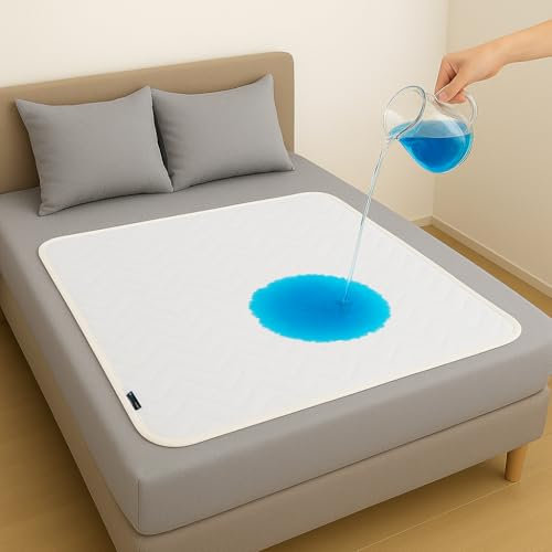 BLUZIMAN Inkontinenz Bettunterlage Wasserdicht, Inkontinenzunterlage Waschbar Gefertigt in Europa, Unterlagen Bett Inkontinenz Oeko-TEX, PIPI Matten für Hunde, Erwachsene (50x90cm, Pack 1)