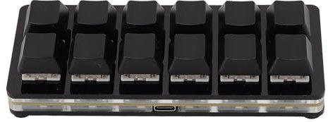 Asixxsix 12 Key Key Mechanical Gaming Clavier, RVB Keypad à Main, Clavier Red Swappable Hot Swappable Clavier Programmable USB Type C Clât pour Les Jeux de Bureau (Black)