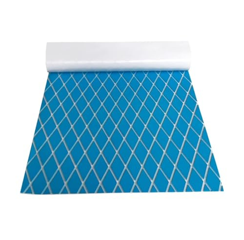 DSFIHJO Bodenbelag Marine 1900 * 350 * 6MM Eva Boat Decking Sheet Marine Flooring Anti Slip Pad with Rhombus Diamond Pattern Self-Adhesive Surfboard Traction Klebstoff(Blue White)