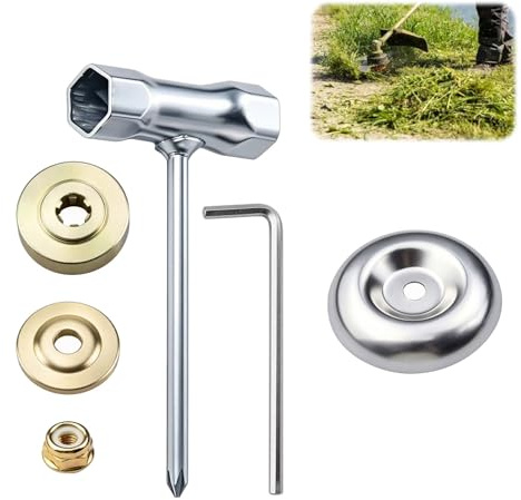 Kit Fijación Cuchilla Desbrozadora Universal con Tuercas Metal 6PCS | Repuestos antivibración para cortacésped y desbrozadora, compatibles con Parkside y Sterwins, fijación segura y corte preciso