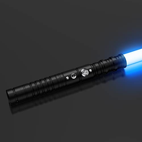 Lichtschwert,laserschwert für Kinder,Lichtschwerter mit 11 Farben, Duell Lightsaber mit 4 Modi und Sounds, USB-C Aufladbar Lichtschwerter, FX Laserschwert für Kinder （63cm Schwarz）