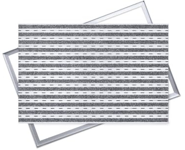 POLENTEX Aluminium Fußmatte für Türen mit Rahmen 60x40 cm, verstärkt 12 mm, Textil, objektgeeignete Eingangsmatte für Innen, trocknend, Rips Grau, rutschfest