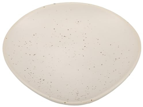 HOMOCONO Plateau à Bijoux en Céramique Beige, Coupelle Élégante pour Bagues et Petits Bijoux, Rangement Peu Encombrant pour Table D'entrée