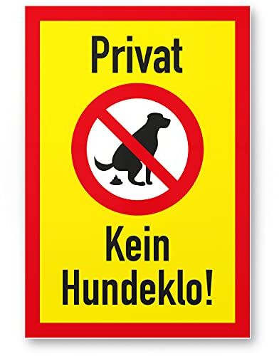 Komma Security Privat - Kein Hundeklo Schild Hunde kacken verboten - Verbotsschild Hundetoilette Hundeverbotsschild Verbot Hundeklo Hundekot Hundehaufen Hundekacke