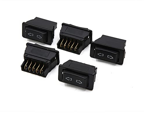 sourcing map 5uds 5 Patillas Sola Botón Pulsador Elevalunas Interruptor Universal para Coche 12V