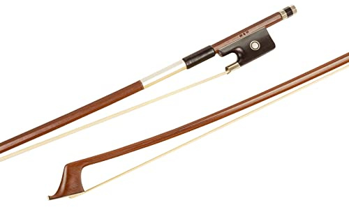 MI&VI CB-510 Brazilwood Cello Bow (Size 1/4) with Ebony Frog | Octagonal Silver Mount | Well Balanced | Light Weight | Mongolian Horse Hair - MIVI Music