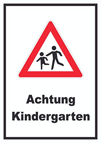HB-Druck Achtung Kindergarten Schild A6 (105x148mm)