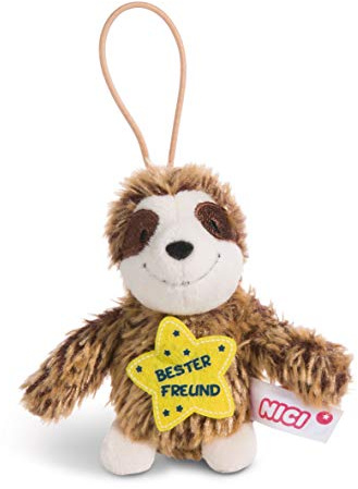NICI 44850 Anhänger Faultier mit Spruch Bester Freund 8cm mit Loop, braun