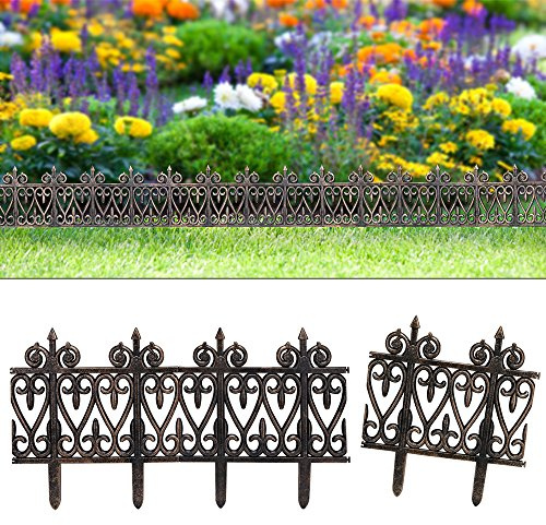DEUBA® Rasenkante Kunststoff 11,40m UV-beständig Erdspieß wetterfest Beetumrandung Beeteinfassung Messing Optik Bronze Braun