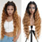 FASHION IDOL Lace Front Curly Wigs 78CM Long Synthetic Natural Water Wavy Wig for Black Women Ombre Brown with E Type HD Lace Wig