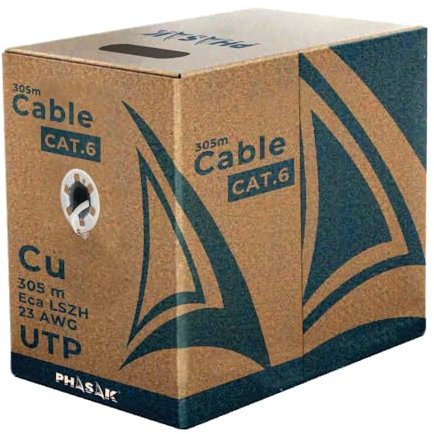 Phasak Bobina Cat.6 UTP sólido CU AWG24 LSZH 305m