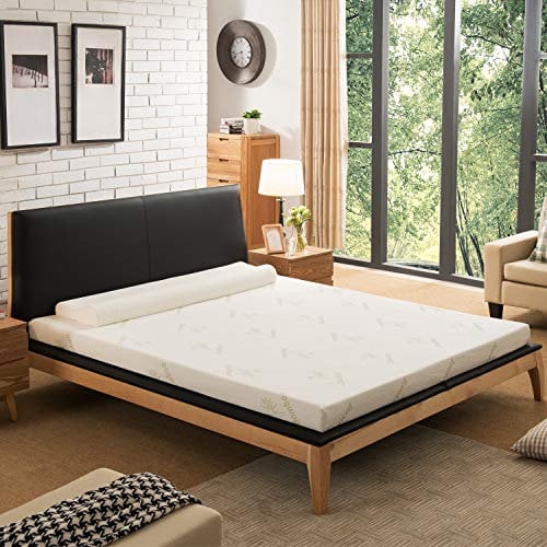 NOFFA Viskoelastische Matratzenauflagen 140 x 190 x 5 cm, Komfort Memory Foam Topper für Boxspringbett, Matratzentopper Enthält einen Abnehmbaren Bambus Bezug mit Verstellbaren Trägern