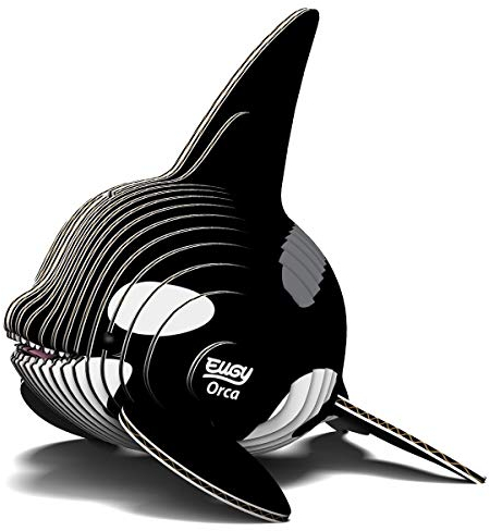 EUGY 650020 Orka Wal, 3D Tier-Puzzle für Kinder und Erwachsene zum Zusammenbauen, DIY Tierfigur, Bastelset ab 6 Jahren