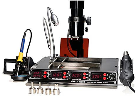 Bluetooth earphone Profession 4 in 1 Desoldering Station IR BGA Rework Station SMD Weldering Heating Station with Temp Sensor Pcbs Holder Soldering Iron Station Kit for Densely Mounted Circuit Boards