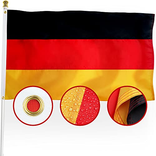 XIFAN Premium Nylon Deutschland Flagge Deutschland 3x5 Outdoor, doppelseitig, 210D Nylon Deutsche Nationallandsflaggen, stärkste Langlebigkeit mit genähten Streifen/4 Stichsämmen/Messingösen