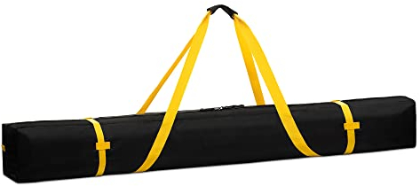 Navaris Skisack Skitasche 170 cm - Tasche 1 Paar Ski mit 2 Stöcken - Skibag Skihülle - Robuste Skitasche für 1 Paar Ski - Schwarz Gelb