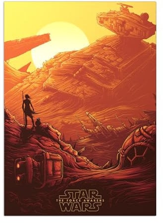Displate Offiziell Star Wars MetallPoster Magnetische Befestigung Inklusive Lizenziert Bilder Hochwertiges Poster Rey Poster 45 cm x 32 cm