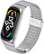 Ainiv Bracelet pour Xiaomi Mi Band 5 6 3 4, Bracelets de Remplacement Xiaomi Bracelet de Montre en Acier Inoxydable, Bracelet de Fitness Réglables pour Accessoires Xiaomi(Argent)
