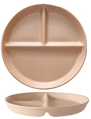 OnePine Porcelain Diet Dinner 3 Compartment Plate, Portion Control Plates, Divided Dinner Plates for Adults