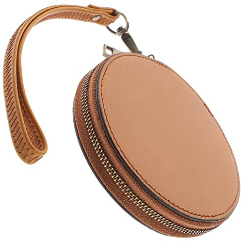 GALPADA Mini Portefeuille Cuir Vintagé avec Poche à Ronde Et Lanière De Poignet Marron Petit à Main Pratique Et Élégant