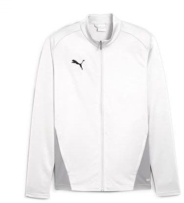 PUMA teamGOAL Training Jacket, Giacca Track Unisex, Bianco-Piuma Grigio Nero, XL