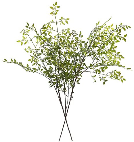 Melorca&Guilla Artificial Plants,2PCS 43 Green Faux Branches for Vase,Artificial Plants for Shop Garden Office Home Décor