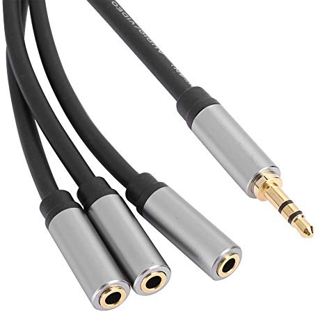 Annadue Audio Splitter, 3,5mm Aux Splitter Verlängerung Kabel, 3,5 Mm 1 Stecker auf 3 Buchse Kabel Klinke Splitter für Tablet, Handy, MP3 Kopfhörer usw