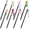 inSowni 8 Pieces Vintage Retro Asian Japanese Chinese Traditional Hanfu Flower Wooden Hair Sticks with Bead Pendants Hair Pins Forks Chopsticks Headpieces for Women Girls Teens Buns Updos