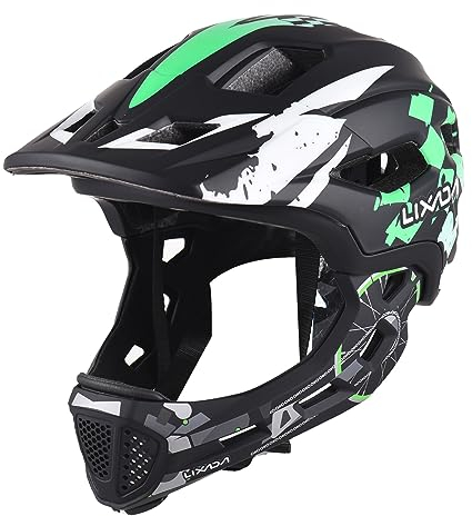 Lixada Casco da ciclismo per bambini, casco da bici per bambini staccabile integrale. Casco sportivo per bambini per MTB, BMX, skateboard e scooter con mento rimovibile per Ragazze e Ragazzi