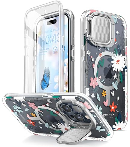 i-Blason CosMag Series Case for iPhone 15 Pro 6.1 inch (2023 Release), Slim Full-Body Stylish Protective Case Case Compatible with MagSafe with Built-in Screen Protector (Paint)