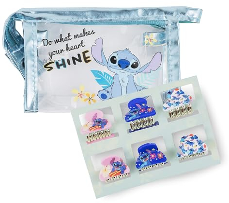Disney Lilo & Stitch VS701081L.PH Ensemble de pinces à cheveux et sac de voyage, multicolore, Sac de voyage