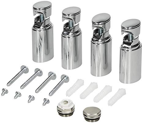 LuxeBath Material de Montaje Cromado para Radiador de Baño/Salón Sahara para Modelos Rectos o Curvos, Soporte de Suspensión para Estufas Calentadores y Secadores de Toallas Ensamblaje para Calefaccion