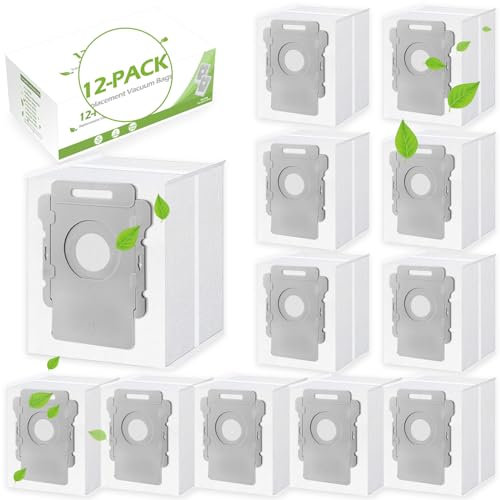 12 Stück Staubsaugerbeutel für iRobot Roomba, i7, i7+, i7Plus, i8, i8+, i3, i3+, i4, i4+, i6, i6+, j7, j7+, s9, s9+, s9Plus Clean Base, Automatischer Staubbeutel Beutel für iRobot Roomba
