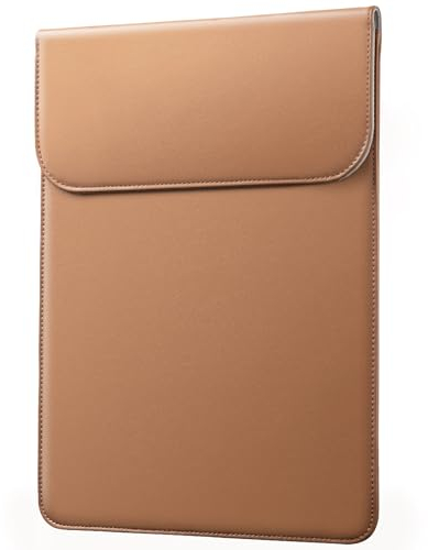 JETech Custodia Sottile Laptop per MacBook Air 13 Pollici (M4/M3/M2) 2022-2025, MacBook Pro 13 Pollici (M2/M1) 2016-2022, Cover in Pelle PU (Marrone)
