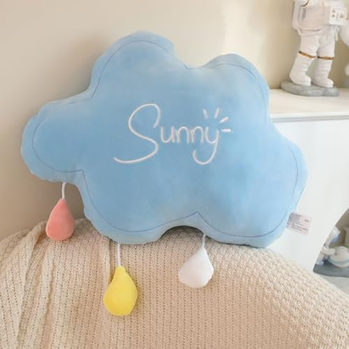 NatureMan Mond Regenbogen Wolke Kissen, weiche Plüsch Wolke geformte Kissen gefüllt Regenbogen und Mond Kinderzimmer Dekor, Nachttisch Sofa Schlafkissen/Kissen, Süßigkeiten Farbe (Wolken)