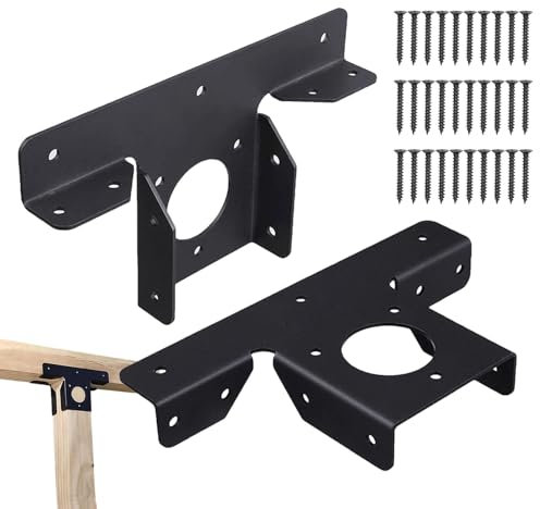 Kit De Supports De Pergola – Support De Pergola Robuste | Supports D'angle En Métal Pour Pergola | Supports D'extension En T À 3 Voies | Supports De Fixation De Poteaux De Poutre De Pergola Réglables
