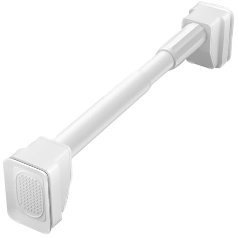 Tringle Penderie Tringles de Placard Amovibles pour Suspendre Les Vêtements, Barre de Rideau de Douche Réglable Robuste, Tringle de Penderie pour Magasin de Vêtements / Hôtel / Maison(White,3.1 - 4.0m