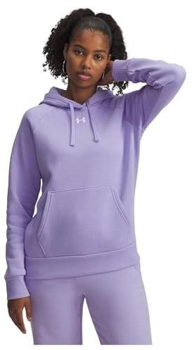 Under Armour Damen Rival Fleece Hoodie Kapuzenpullover, (538) Transparent/Weiß, L
