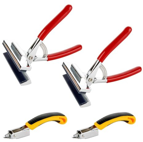 Giwnhvx Lot de 4 pinces pour tendeur de toile avec extracteur d'agrafes, pinces d'étirement de toile avec poignée de retour à ressort