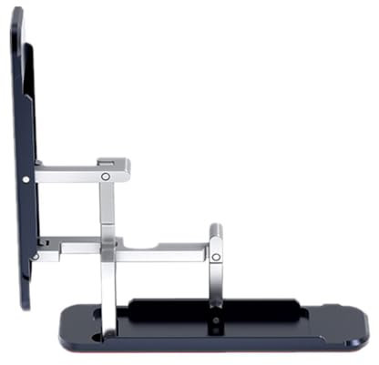 HOMSFOU Aluminiumlegierung Ständer Tablet Zubehör Griffhalter Zurück Klappständer Selbstklebende Halterung Schwarz