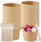 GOMETY 50 Stück Eisbecher Pappe, 240 ml Suppentassen aus Kraftpapier, Bio Pappbecher, Einweg-Kuchenbecher Papier, Suppenbecher to Go, Dessertschale To-go-Becher für Suppe Salat Nachtisch Vorspeisen