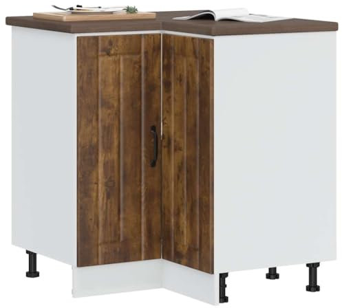 Myheimly Küchenschrank Küchenzeile,Küchenmöbel Einbauküche Schrank,Holzwerkstoff Schrank,Räuchereiche,Corner Cabinet,75.5 x 75.5 x 81.5 cm